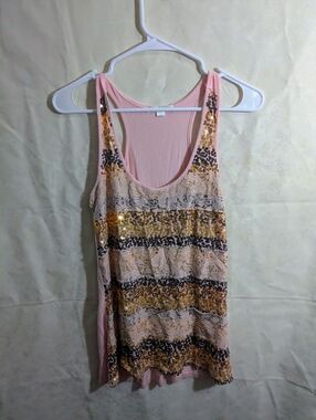 Y2K Stockholm Pink Top W Gold, Black And Silver Glitter
